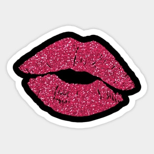 Red Glittery Lips Sticker